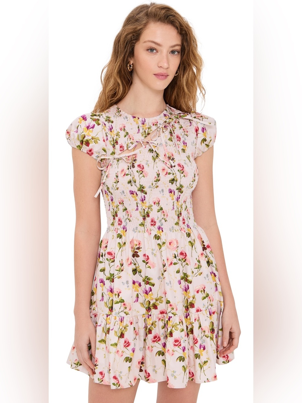 Hill House Mini Dress in Pink Floral